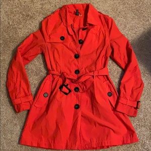 Red Orange H&M Trench Coat